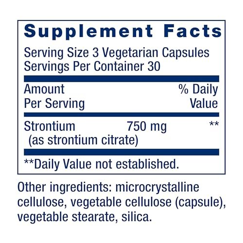 Life Extension Strontium Kapseln – Spurenelement für fortgeschrittene Knochengesundheit, glutenfrei, nicht-GVO, vegetarisch, 90 Kapseln