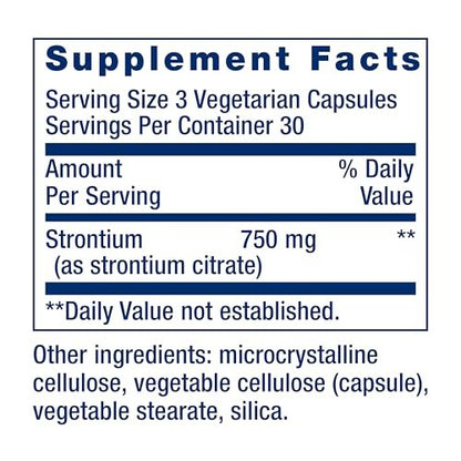 Life Extension Strontium Kapseln – Spurenelement für fortgeschrittene Knochengesundheit, glutenfrei, nicht-GVO, vegetarisch, 90 Kapseln