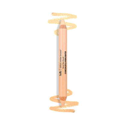 billion dollar brows Duo Brow Highlighter & Concealer Stift zum Anheben und Hervorheben der Augenbrauen, Universal, 3,6 g (0,13 Unzen)