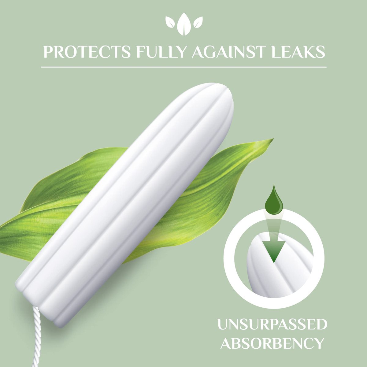 Organyc 100% Bio-Baumwolltampons ohne Applikator, Super, 16 Stück, Weiß