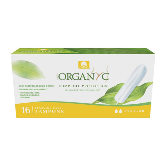 Organyc 100% Bio-Baumwoll-Tampons ohne Applikator – Normal, Regular, 16 Stück – Chlorfrei, ohne Duftstoffe, Rayon oder Chemikalien