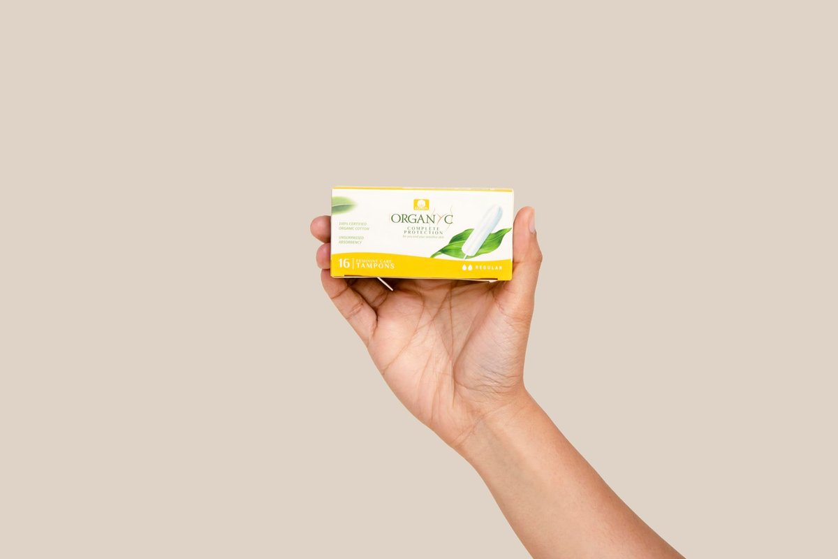 Organyc 100% Bio-Baumwoll-Tampons ohne Applikator – Normal, Regular, 16 Stück – Chlorfrei, ohne Duftstoffe, Rayon oder Chemikalien