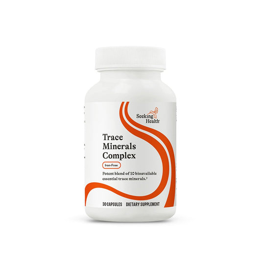 Seeking Health Spurenelemente-Komplex – 10 essentielle Mineralien für Immunsystem & Nerven – Eisenfrei – 30 Kapseln