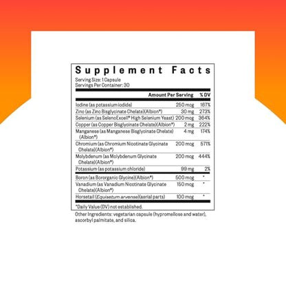Seeking Health Spurenelemente-Komplex – 10 essentielle Mineralien für Immunsystem & Nerven – Eisenfrei – 30 Kapseln