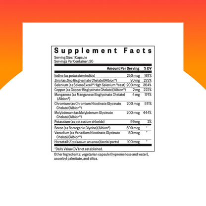 Seeking Health Spurenelemente-Komplex – 10 essentielle Mineralien für Immunsystem & Nerven – Eisenfrei – 30 Kapseln