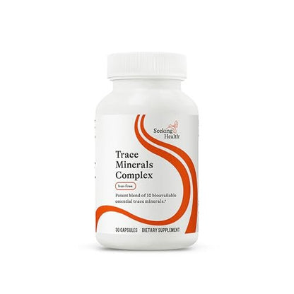 Seeking Health Spurenelemente-Komplex – 10 essentielle Mineralien für Immunsystem & Nerven – Eisenfrei – 30 Kapseln