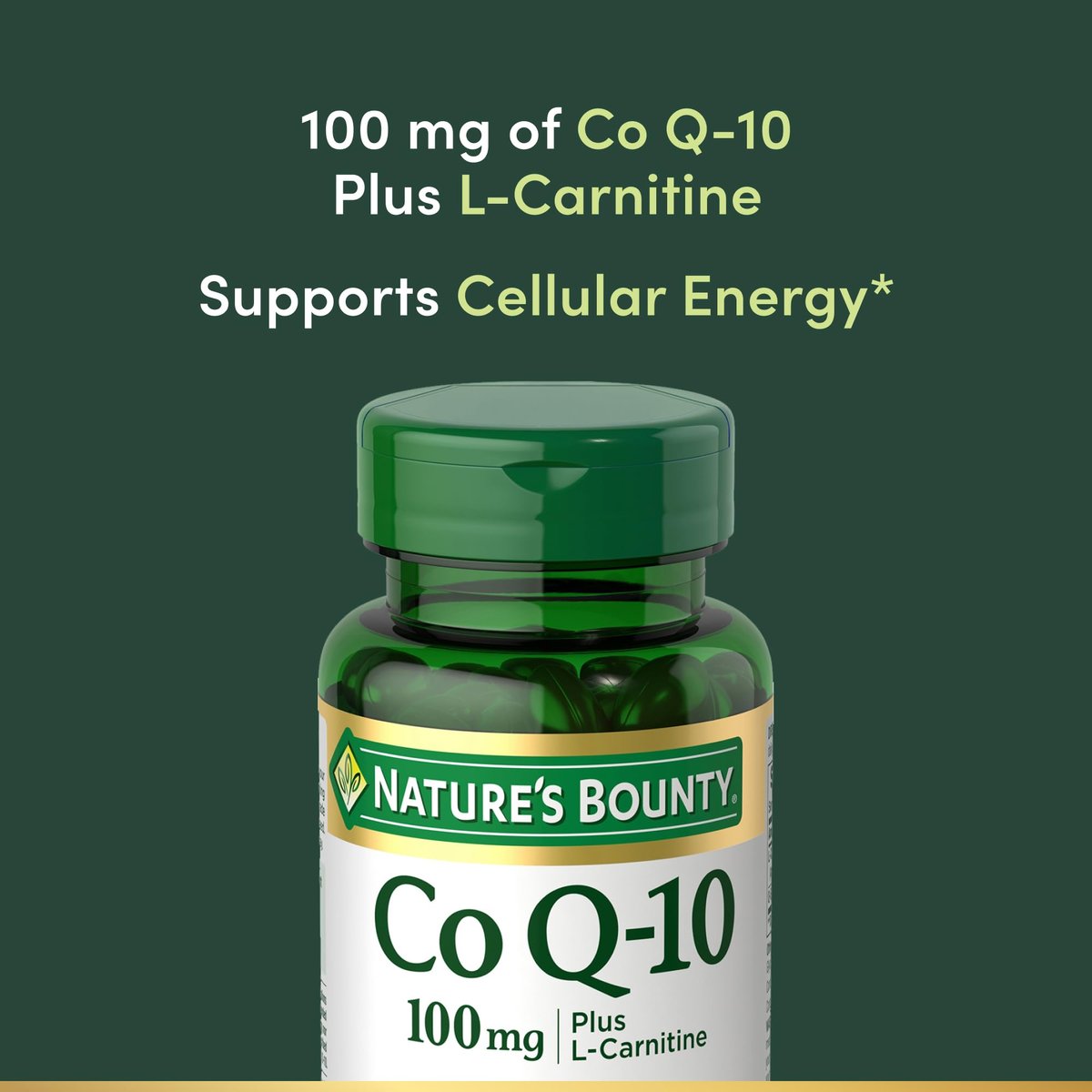 Nature's Bounty CoQ10 100 mg plus L-Carnitin – 60 Weichkapseln für die Herzgesundheit