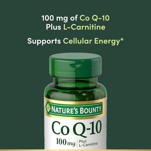 Nature's Bounty CoQ10 100 mg plus L-Carnitin – 60 Weichkapseln für die Herzgesundheit