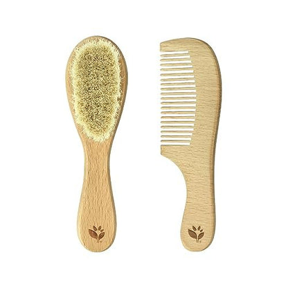 Green Sprouts Baby Brush & Kamm Set | Sanfte Haarpflege aus Naturholz und Borsten