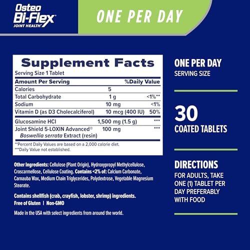 Osteo Bi-Flex One Per Day Vitamin-D-Präparat – Verbessert die Gelenkfunktion, unterstützt Knochen- und Immungesundheit, 30 überzogene Tabletten