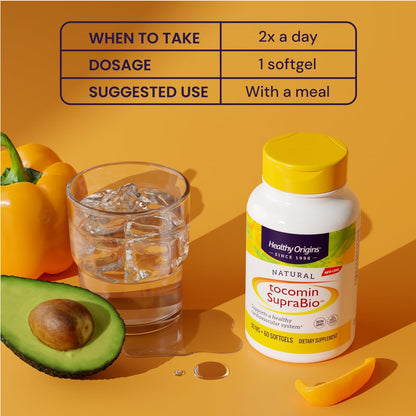 Healthy Origins Tocomin SupraBio Tocotrienole 50 mg – 60 Softgels – Herzgesundheit & Antioxidantien