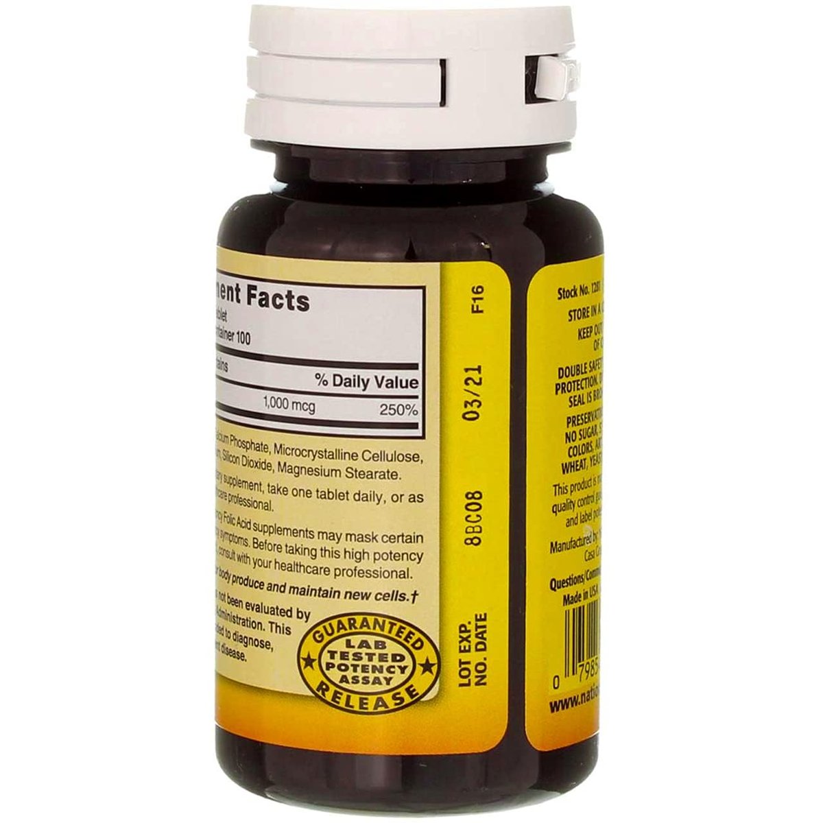 Swanson Folsäure 1000 mcg, 100 Tabletten – Hochdosiertes Vitamin B9 zur Unterstützung der Zellteilung und Schwangerschaft