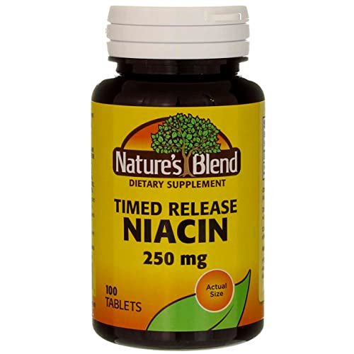 Nature's Blend Niacin Timed Release 250 mg – 100 Tabletten – Vitamin B3 zur Unterstützung des Energiestoffwechsels