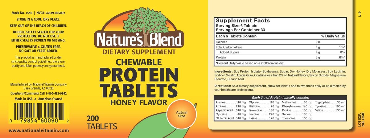Nature's Blend Proteintabletten Honiggeschmack 200 Tabletten
