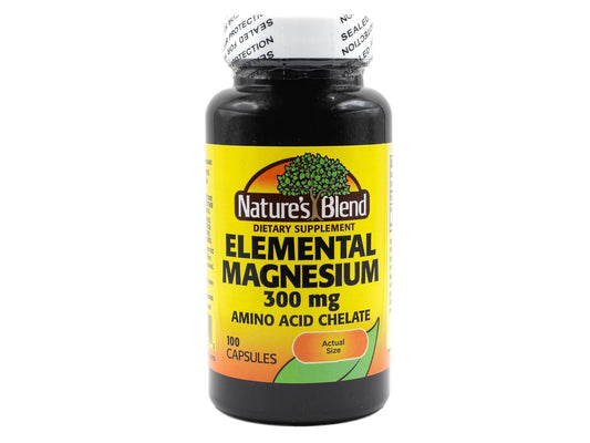 Nature's Blend Elementares Magnesium Aminosäurechelat 300 mg, 100 Kapseln