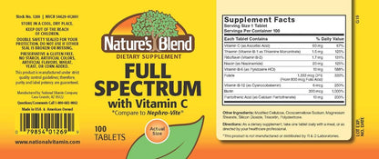 Nature's Blend Vollspektrum B mit Vitamin C Pulver, 100 Kapseln (1269)