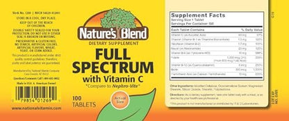 Nature's Blend Vollspektrum B mit Vitamin C Pulver, 100 Kapseln (1269)