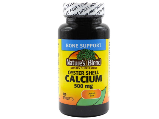 Nature's Blend Austernschalen Kalzium 500 mg – 100 Tabletten (1683)