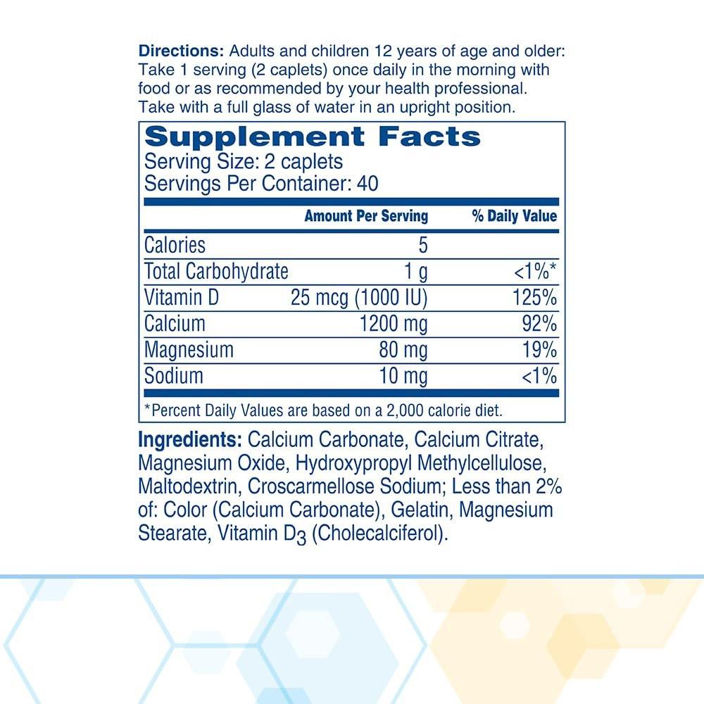Citracal Slow Release – Calcium 1200 mg mit Vitamin D3, Magnesium, Kalziumpräparat, Unterstützung der Knochengesundheit, einmal täglich einzunehmende Kapsel, 80 Stück