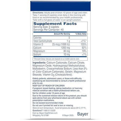 Citracal Slow Release – Calcium 1200 mg mit Vitamin D3, Magnesium, Kalziumpräparat, Unterstützung der Knochengesundheit, einmal täglich einzunehmende Kapsel, 80 Stück
