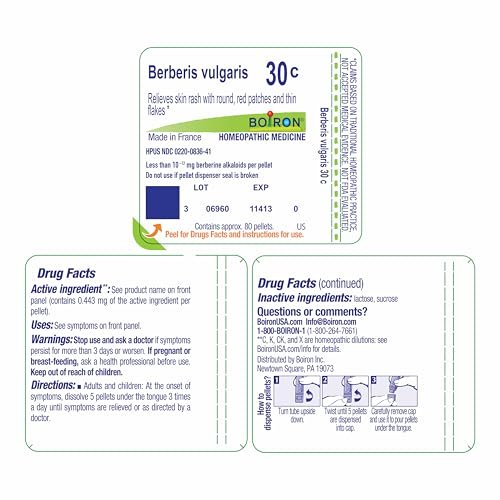 Boiron Berberis Vulgaris 30C – Homöopathisches Einzelmittel, 1 Tube (80 Kügelchen)