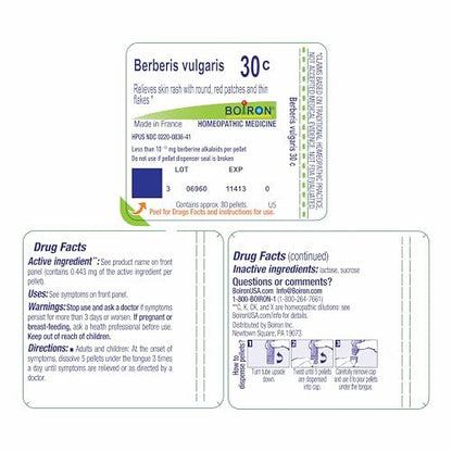 Boiron Berberis Vulgaris 30C – Homöopathisches Einzelmittel, 1 Tube (80 Kügelchen)