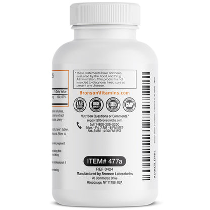 Bronson Vitamin B12 2500 mcg – Schnell lösliche Kautabletten mit Kirschgeschmack, 90 Stück – Unterstützt Nervensystem, Gehirnfunktion und Energieproduktion