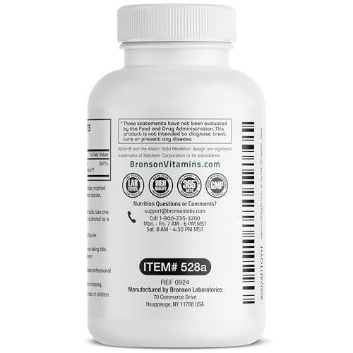Bronson Selen 200 mcg – Hefefreier Chelat-Aminosäure-Komplex – Essentielles Spurenelement mit hervorragender Absorption, 100 vegetarische Kapseln