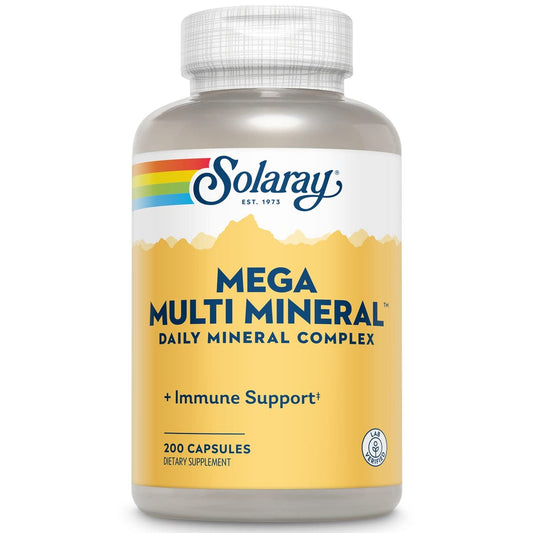 Solaray Mega Multi Mineral | 200 Kapseln | Hochdosiertes Mineralpräparat