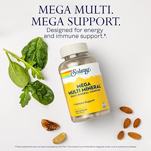 Solaray Mega Multi Mineral | 200 Kapseln | Hochdosiertes Mineralpräparat