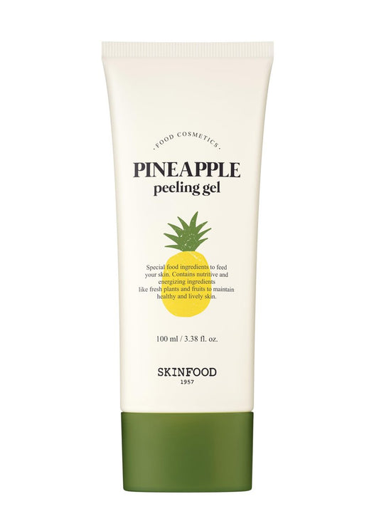 SKINFOOD Ananas Peeling Gel 100 ml – Sanftes Gesichtspeeling mit Ananas & Aloe, AHA Fruchtsäuren, entfernt Talg und abgestorbene Hautzellen, für einen klaren und ebenmäßigen Teint