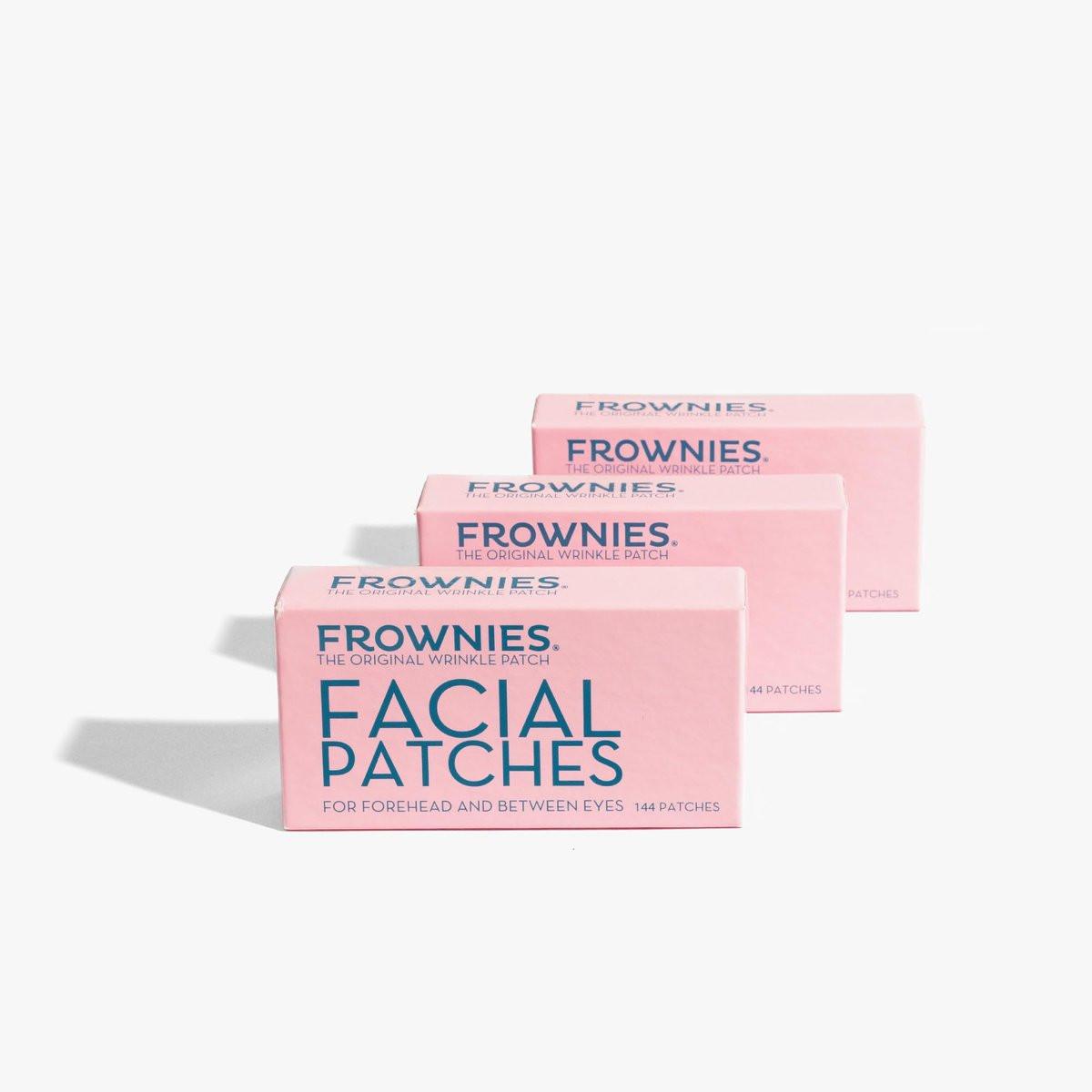 Frownies Stirnfalten & Zornesfalten-Patches (144 Stück) – Nicht-komedogene Faltenpflaster zur Glättung und Milderung von feinen Linien & Elf-Linien – Für die Nacht, 3er-Pack
