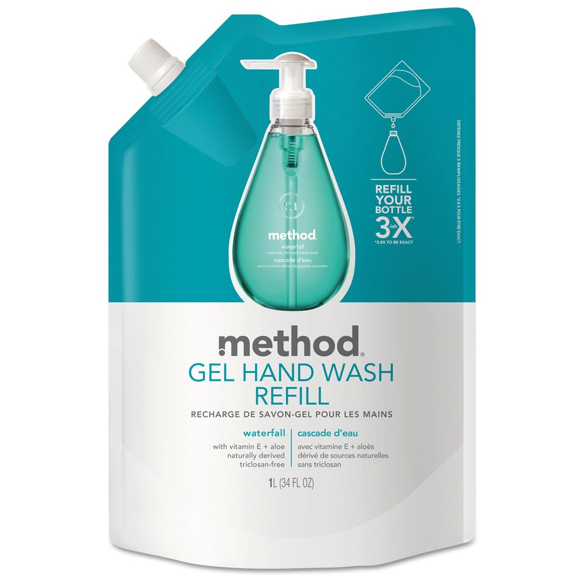 Method Gel Hand Wash Nachfüllpackung – 1 Liter, Seifenblumenduft