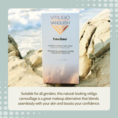 Fake Bake Vitiligo Vanquish Kosmetik-Camouflage-Kit – Langanhaltende flüssige Concealer für natürliche Farbanpassung, kaschiert Hautdepigmentierung für Frauen & Männer – Abdeckung hält tagelang