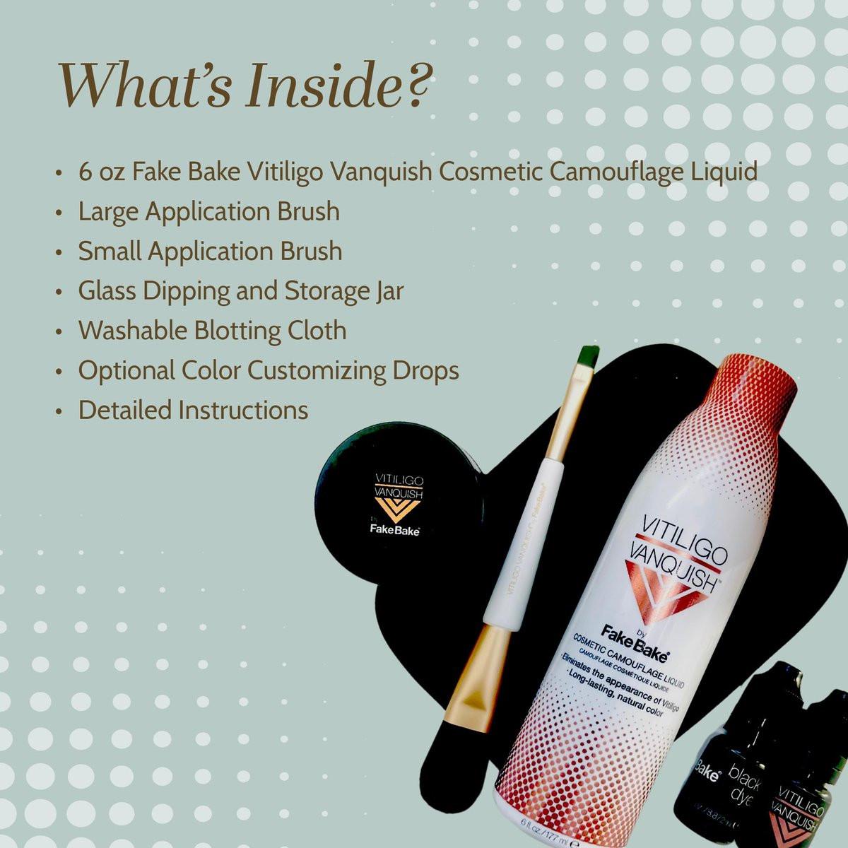 Fake Bake Vitiligo Vanquish Kosmetik-Camouflage-Kit – Langanhaltende flüssige Concealer für natürliche Farbanpassung, kaschiert Hautdepigmentierung für Frauen & Männer – Abdeckung hält tagelang