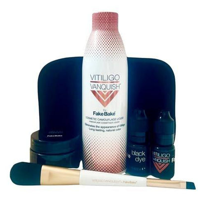 Fake Bake Vitiligo Vanquish Kosmetik-Camouflage-Kit – Langanhaltende flüssige Concealer für natürliche Farbanpassung, kaschiert Hautdepigmentierung für Frauen & Männer – Abdeckung hält tagelang