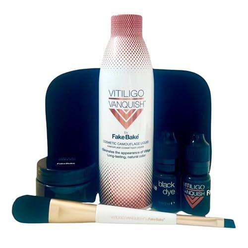 Fake Bake Vitiligo Vanquish Kosmetik-Camouflage-Kit – Langanhaltende flüssige Concealer für natürliche Farbanpassung, kaschiert Hautdepigmentierung für Frauen & Männer – Abdeckung hält tagelang