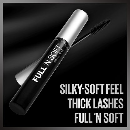 Maybelline Full 'N Soft Waterproof Mascara, Very Black, 0,28 Fl Oz
