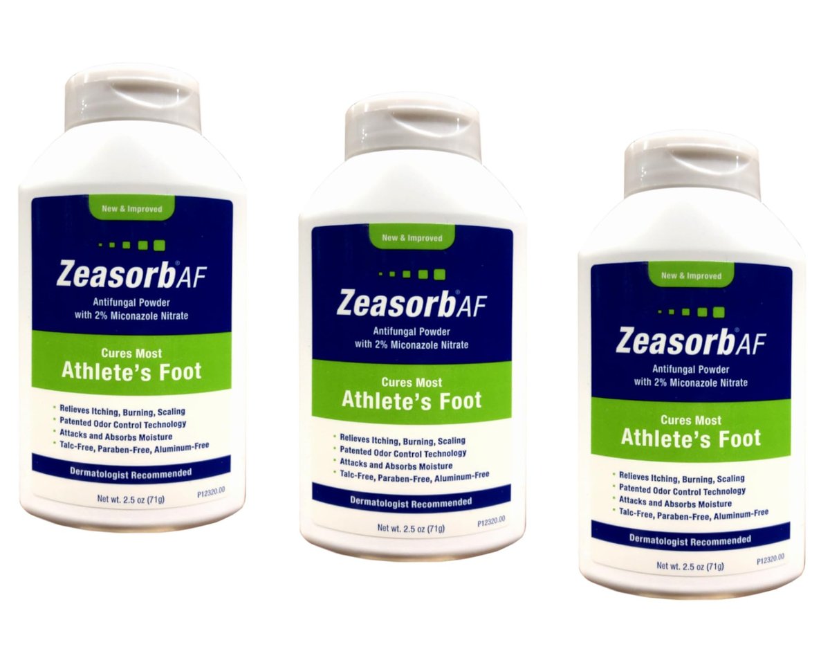Zeasorb-AF Super Absorbierendes Antimykotikum-Puder 2,5 Unzen (3er-Pack) – Fußpilz-Behandlung
