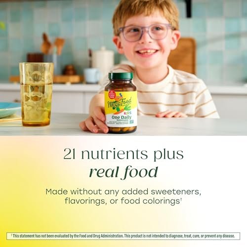 MegaFood Kinder Multivitamin Täglich – Praktisches Mini-Multivitamin für Kinder mit Zink, Vitamin C, B & D – Vegetarisch, Glutenfrei, Nicht-GVO – 30 Tabletten, 30 Portionen