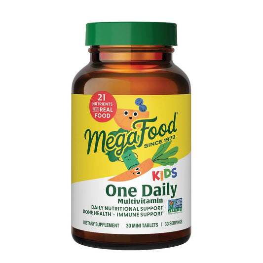 MegaFood Kinder Multivitamin Täglich – Praktisches Mini-Multivitamin für Kinder mit Zink, Vitamin C, B & D – Vegetarisch, Glutenfrei, Nicht-GVO – 30 Tabletten, 30 Portionen
