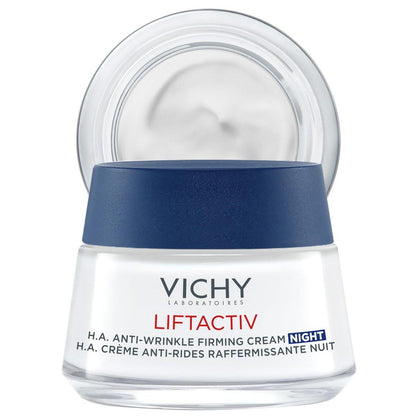 Vichy LiftActiv Supreme Nachtcreme, Anti-Aging Gesichtscreme mit Vitamin C und Rhamnose zur Straffung und Aufhellung, geeignet für empfindliche Haut