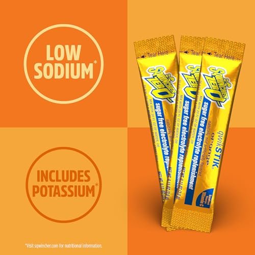 Sqwincher Zero Qwik Stik Orange – Zuckerfreies Elektrolyt-Pulver, 50 Portionen à 0,11 oz