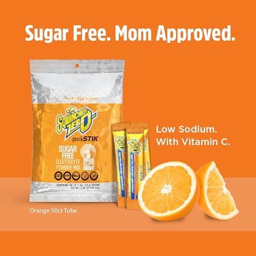 Sqwincher Zero Qwik Stik Orange – Zuckerfreies Elektrolyt-Pulver, 50 Portionen à 0,11 oz