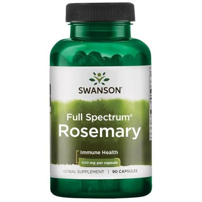 Swanson Full Spectrum Rosmarin – pflanzliches Nahrungsergänzungsmittel zur Unterstützung des Immunsystems – natürliche Formel zur Abwehr und allgemeinen Gesundheit (90 Kapseln, 400 mg)