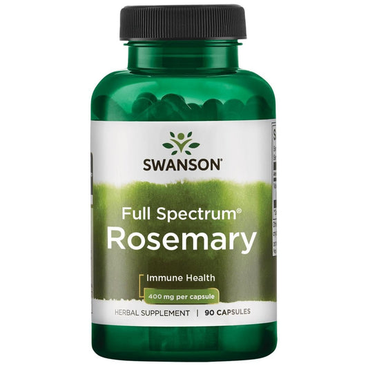 Swanson Full Spectrum Rosmarin – pflanzliches Nahrungsergänzungsmittel zur Unterstützung des Immunsystems – natürliche Formel zur Abwehr und allgemeinen Gesundheit (90 Kapseln, 400 mg)