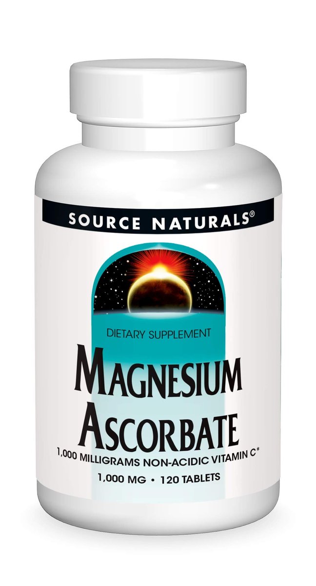 Source Naturals Magnesiumascorbat, sanftes nicht-saures Vitamin C*, 1000 mg – 120 Tabletten