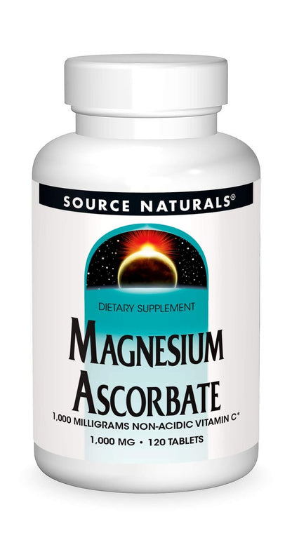 Source Naturals Magnesiumascorbat, sanftes nicht-saures Vitamin C*, 1000 mg – 120 Tabletten