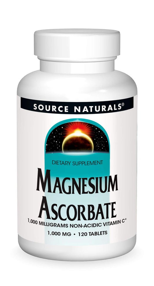Source Naturals Magnesiumascorbat, sanftes nicht-saures Vitamin C*, 1000 mg – 120 Tabletten