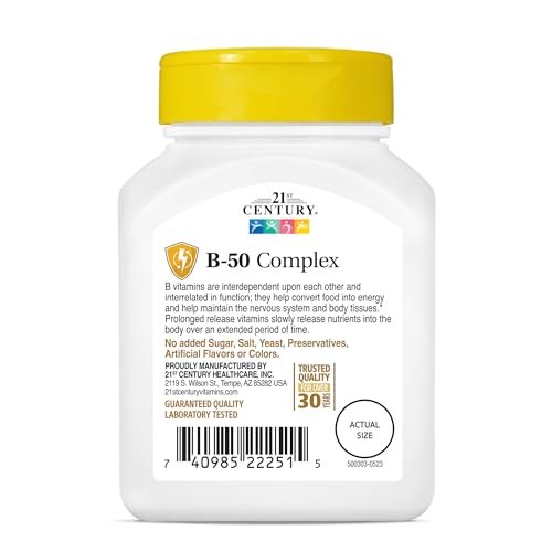 21st Century B 50 Komplex Tabletten mit verlängerter Wirkstofffreisetzung, 60 Stück (Packung mit 1)